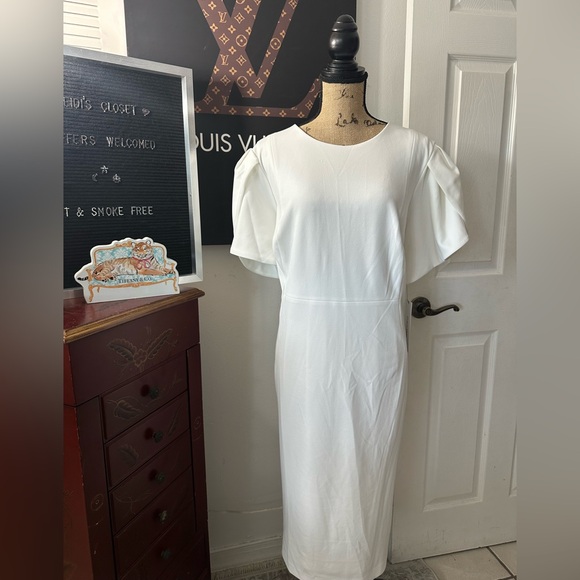 Calvin Klein Dresses & Skirts - 🆕Calvin Klein Ivory Petal Sleeve Dress